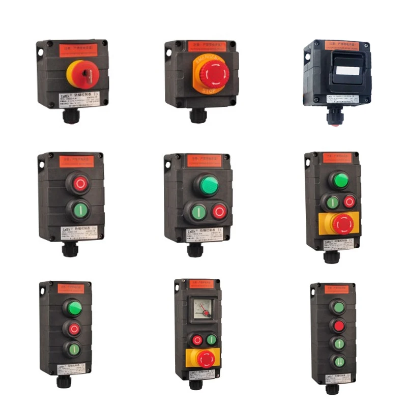 Explosion-proof  push button switches Waterproof Electric Junction Boxes   atex  emergency stop explosion proof switch box