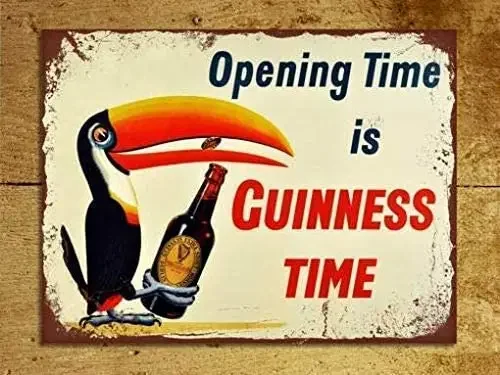 2021 Metal Sign 8X12 INCHES Guiness Time Classic Bar Den Safety Aluminum Metal Sign for Wall Decor 8x12 INCH