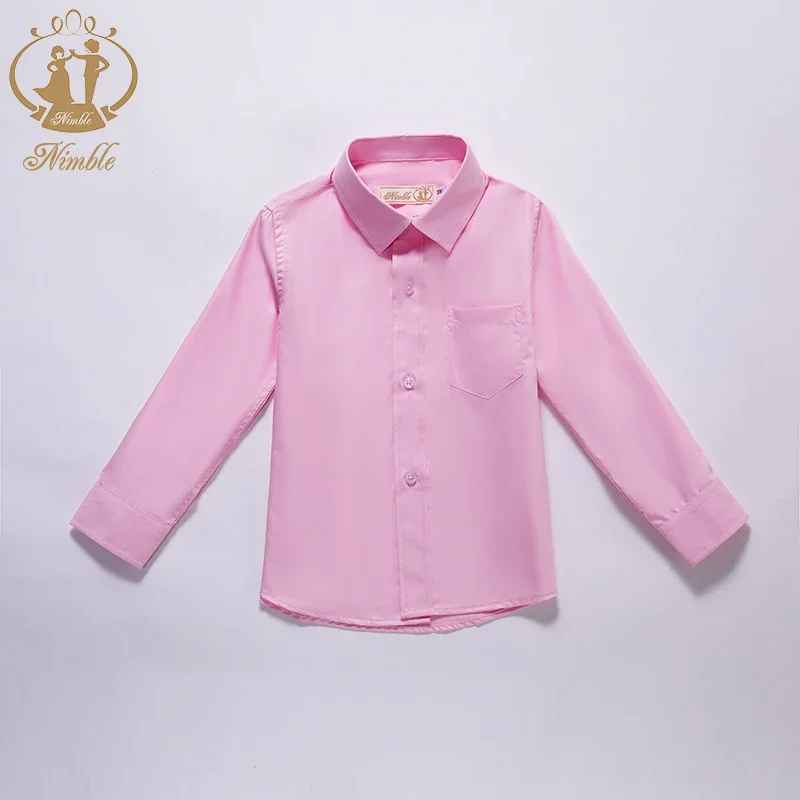 Baby Clothes 2023 Spring Autumn New School Formal Long Sleeve Shirt for Boys Turn Down Collar Blouse Coat Teenage Tops 2-13 Year