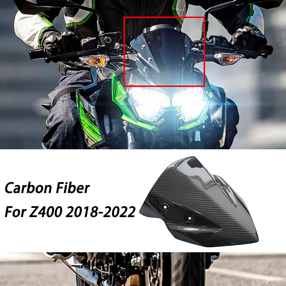Motorcycle Carbon Fiber Windshield Deflector, Spoiler Trim, Front Accessories Fit for Kawasaki Z1000 2014-2022
