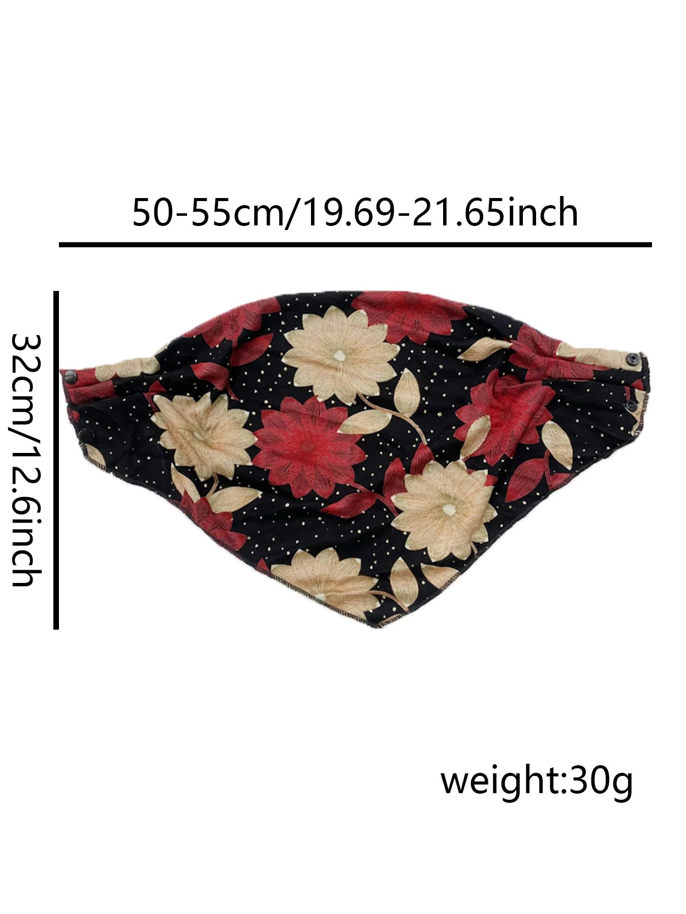 Women Floral Print Triangle Scarf Button Bib Protect Cervical Spine Headkerchief  UV Sunshade Neck Guard Fashion Fake Collar