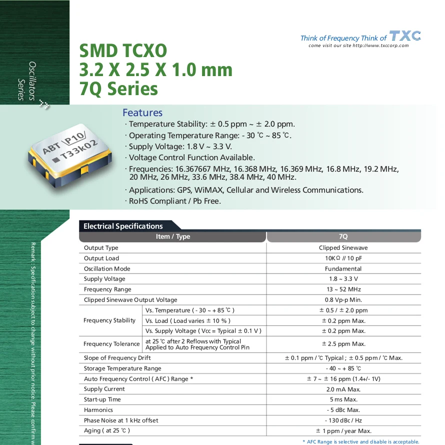 

20pcs/lot GPS TCXO 3.2*2.5 3225 16.368MHZ 16.368M TXC chips Electronic new