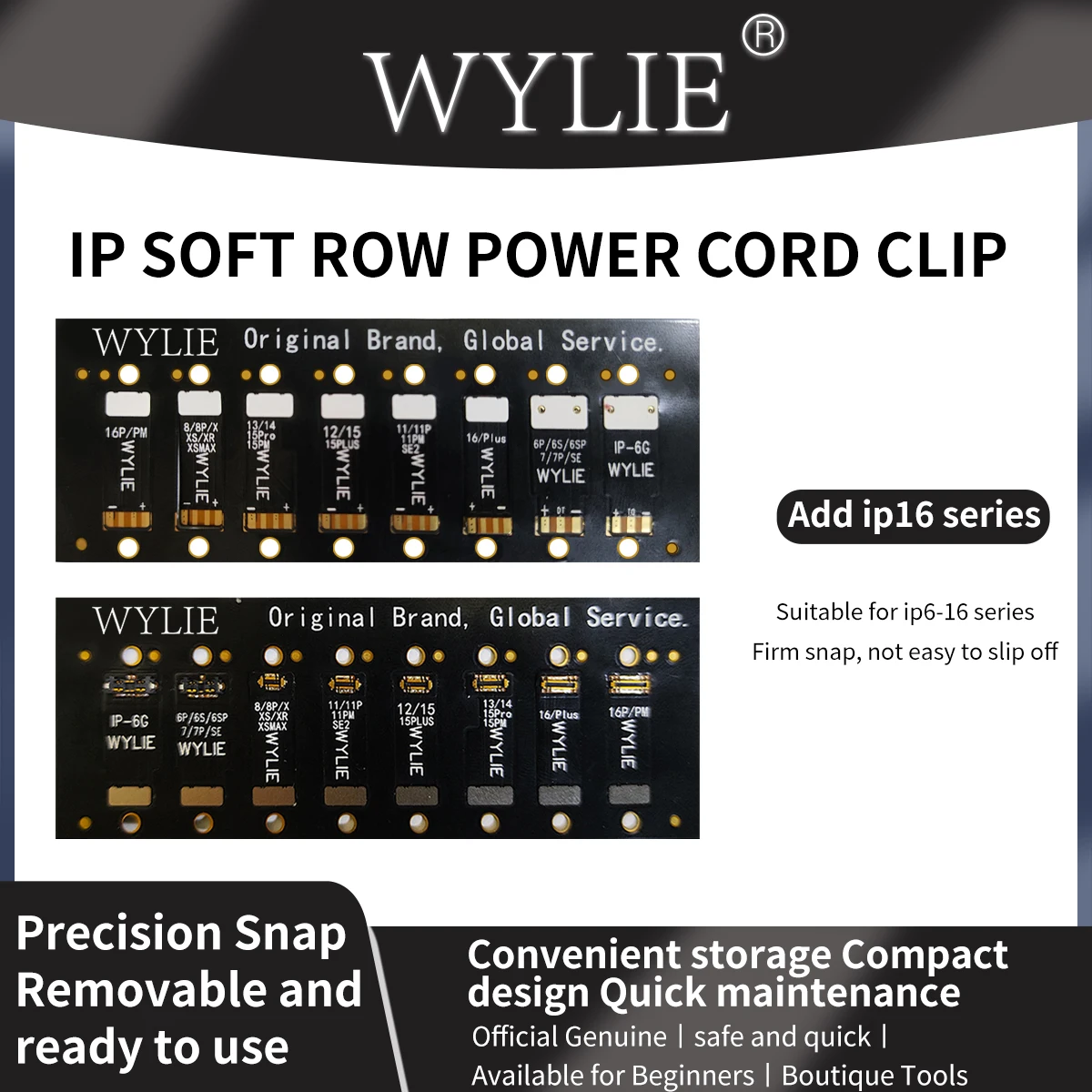 WYLIE Soft Row Power Cord Clip for iPhone 6-16 Pro Max Motherboard Power Boot Cable Soft Row FPC Battery Connector Snap-on Tools