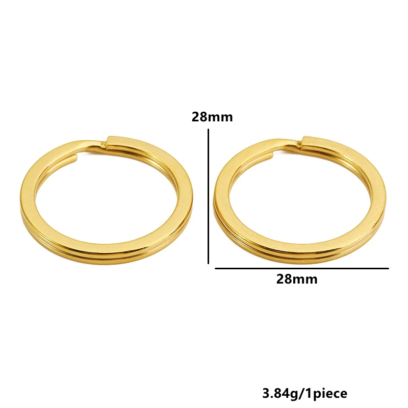 10pcs Stainless Steel Flat Split Keyring & Open Jump Rings for Keychains