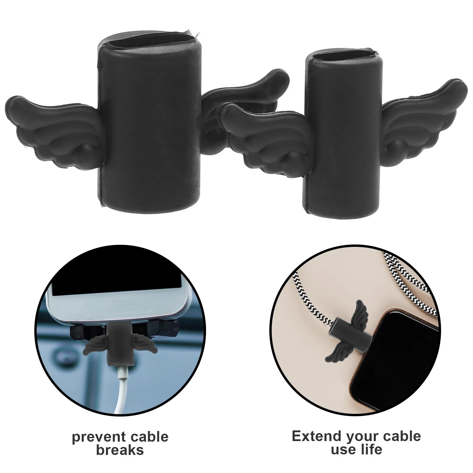 2Pcs Cartoon Wing-Style USB Charging Cable Saver – Durable Wire Protector for Phones, Laptops & Data Sync Cords