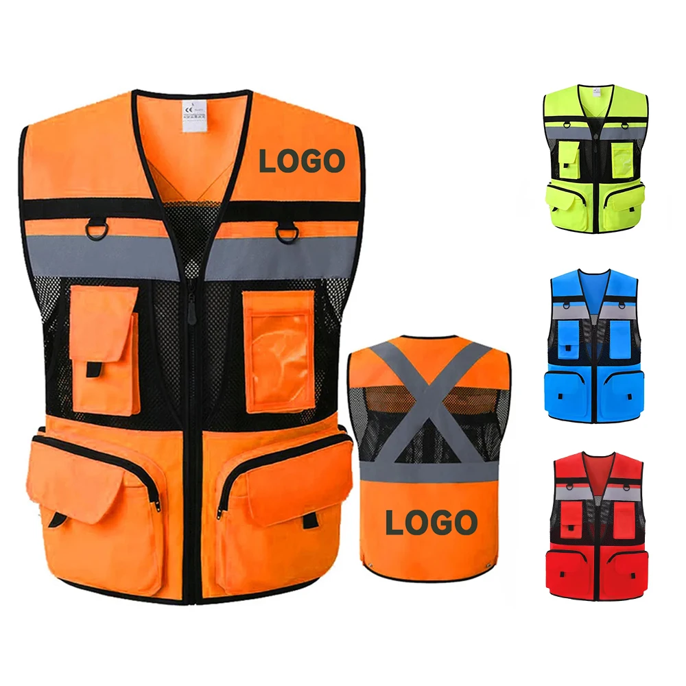 

High Visibility Reflective Safety Reflective Vest Personalized Customized Night Cycling Work Clothes For Construction Workers