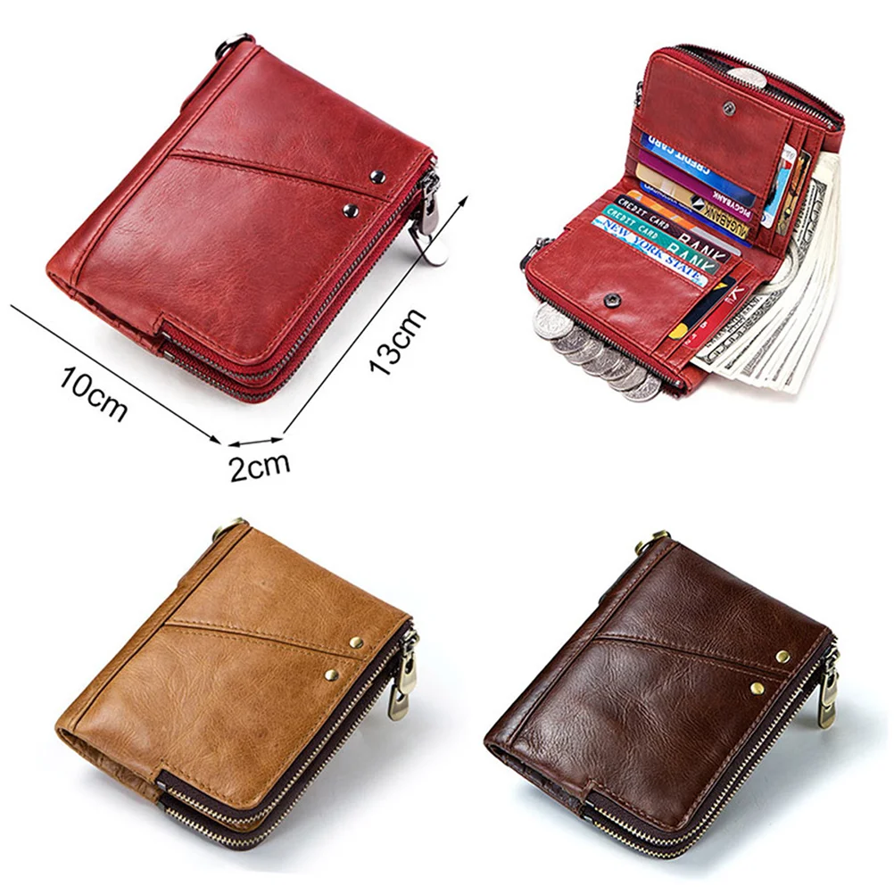 Men Khaki Anti-Theft Rfid Thin Clutch Wallet Multifunctional Long Coin Purse Credit Card Holder Fashionable Travel
