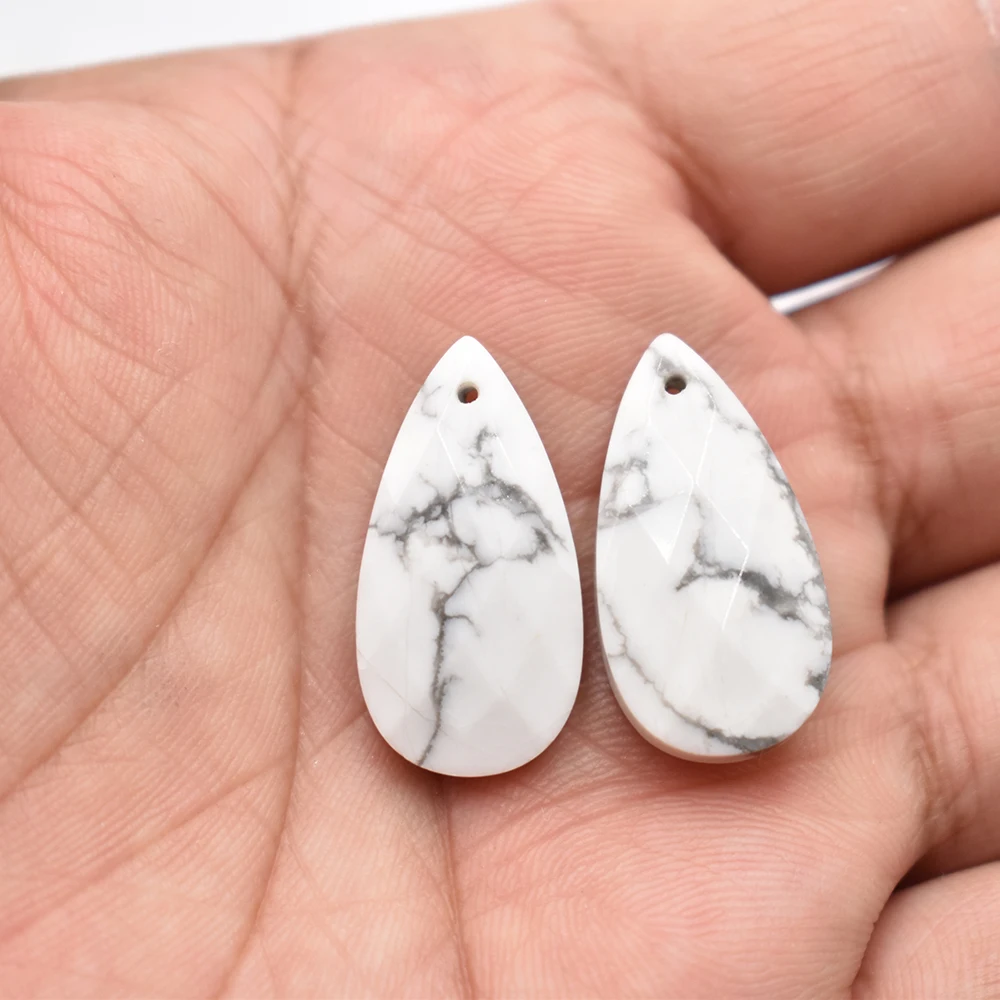 Großhandel 12 Stück/Set Modische Qualitäts-Natursteine in Tropfenform, facettiert geschliffen für Schmuckherstellung, Armband- und Halskettenzubehör – Detail 9