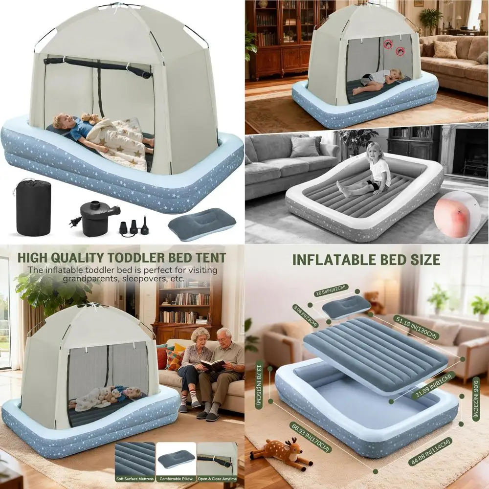 

Портативная надувная палатка для малышей с насосом и сумкой — легкая туристическая кроватка для кемпинга