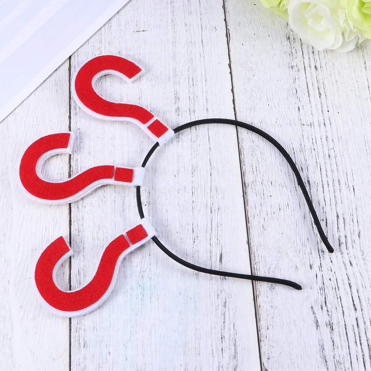 Red Question Mark Shaped Headband Hair Loop Clip Accessory for Women Birthday Christmas Party Garden Event Creative