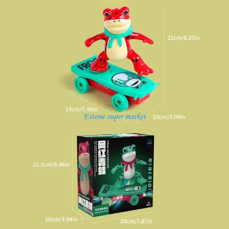 090B Monopatín acrobático dibujos animados para niños, juguete musical ligero para niños, juguete interactivo para fiesta