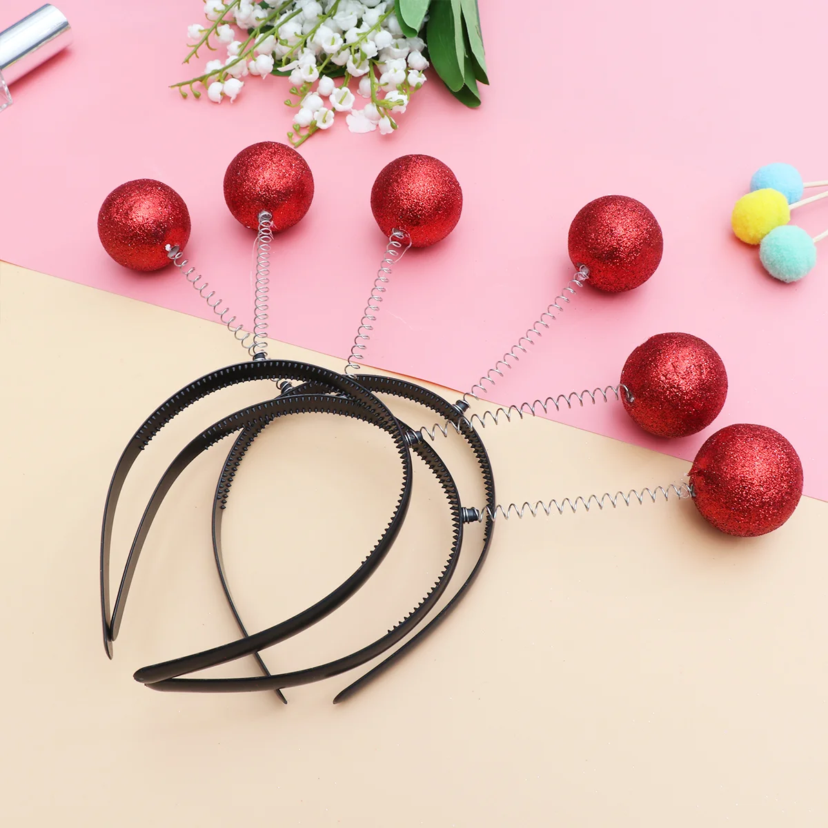 3 uds bolas corbatas tocado de fiesta globos oculares para Navidad accesorios para el cabello niñas auriculares aro moda niño