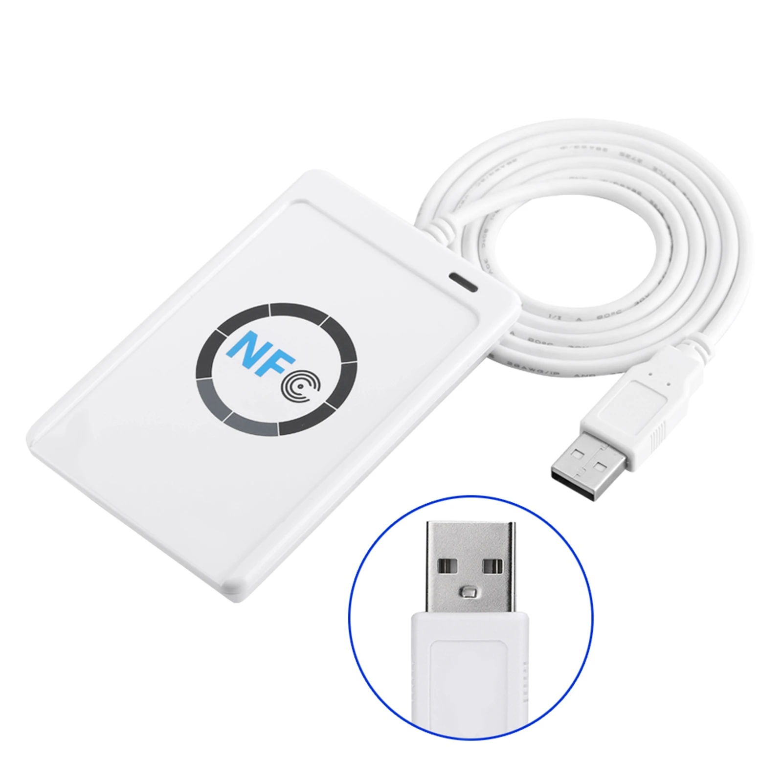 Portable Adapter NFC RFID Reader Writer ACR122U ISO 14443A/B Software in White IC Card Reader Contactless Reader Writer