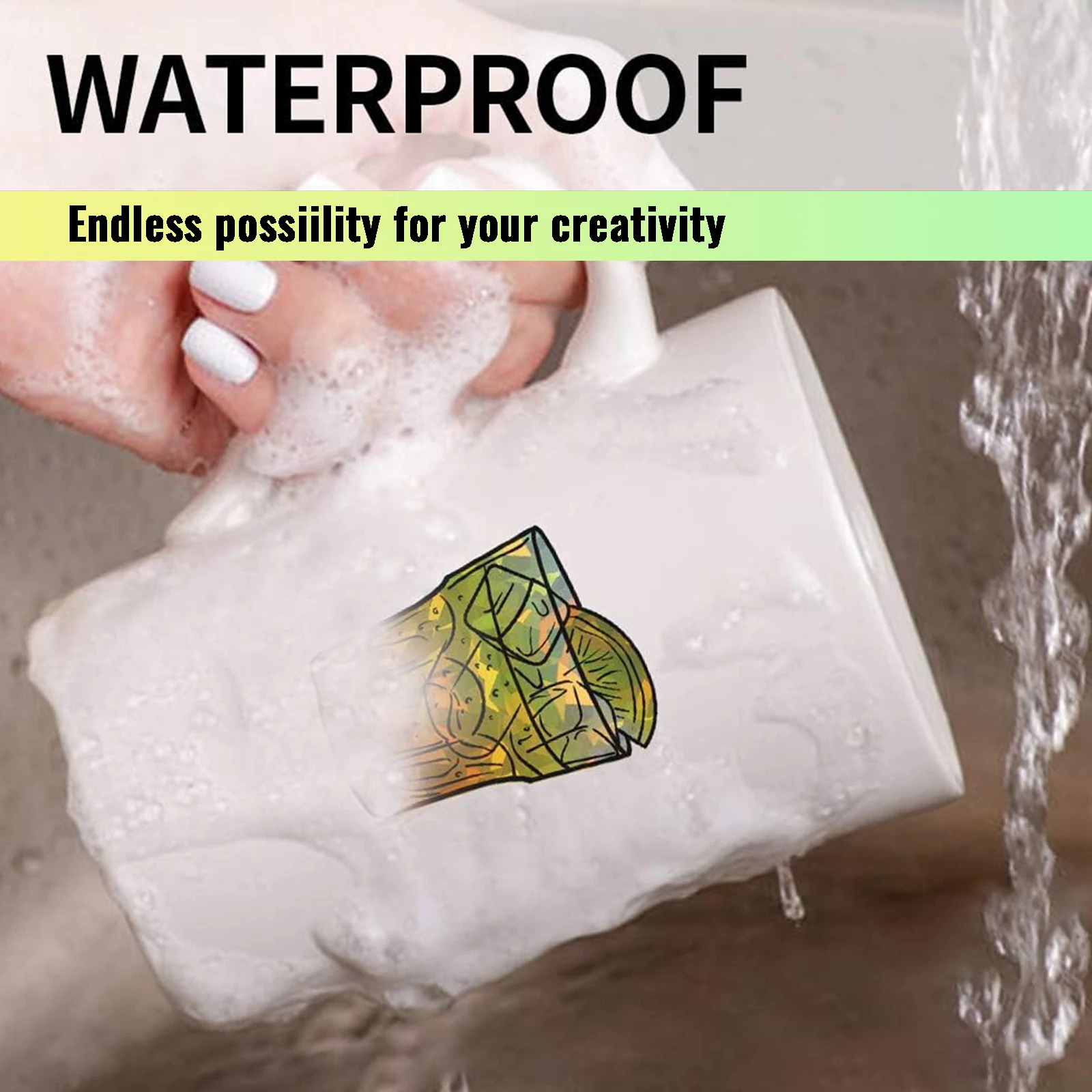 20 Sheets A4 Size Printable Diamond Holographic Sticker Paper 8.3x11.7 Inch Self-Adhesive Waterproof Broken Glass Vinyl Sticker