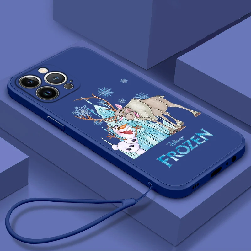 Frozen Elsa Queen For Apple iPhone 15 14 13 12 11 Pro Max Mini XS Max X XR 7 8 Plus Silicone Liquid Rope Phone Case Cover