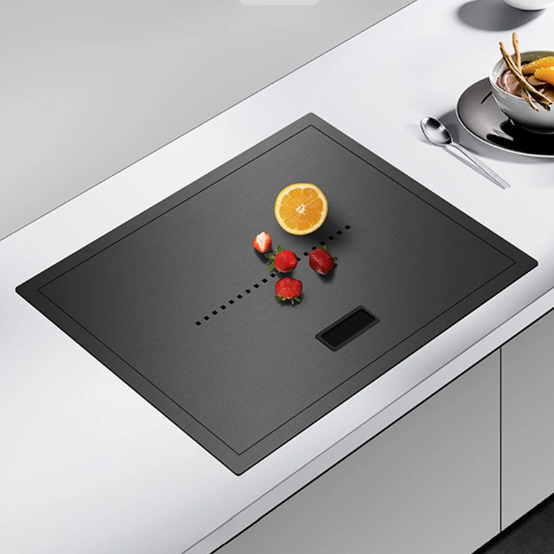 Nanometer Verborgen Bar Aanrecht Sus 304 Rvs Flip Cover Handgemaakte Wastafels Met Cup Rinser