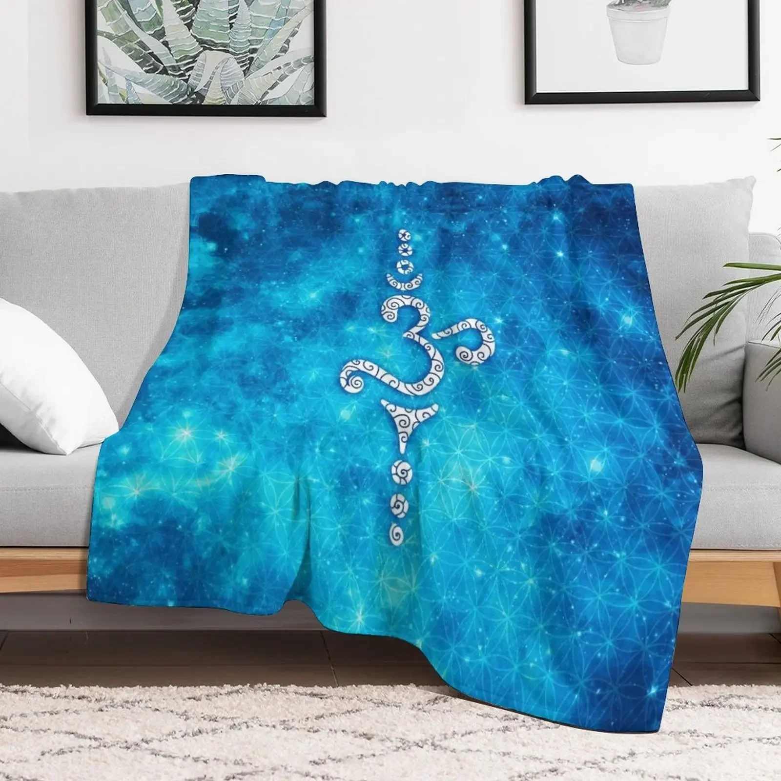 OM Mantra, Sound of the Universe, Flower of Life Throw Blanket Luxury Thicken Baby Loose Retros Blankets