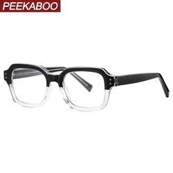 Peekaboo unisex blue light blocking glasses optical retro style women TR90 square glasses frame for men CP acetate high quality