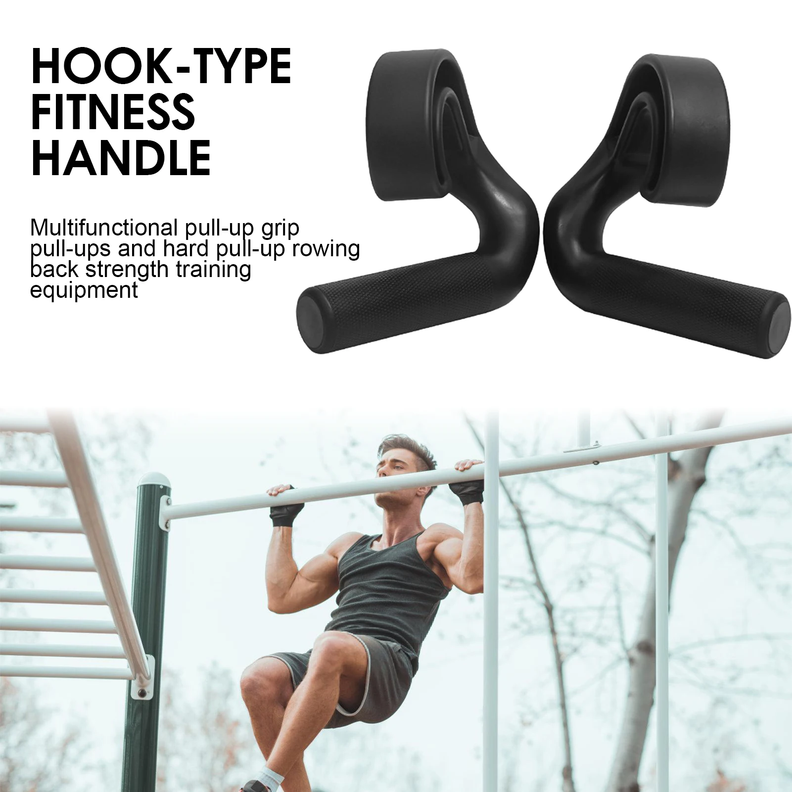

Pull Up Handles Grips Fitness Tools Ergonomic Portable Fitness Hooks for Strength Training Deadlifts
