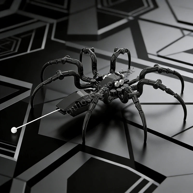 187 pièces de construction, modèle de blocs de construction modulaires personnalisables en forme d'araignée noire, design simple, éducatif, bricolage, jouet pour garçon, cadeaux de vacances