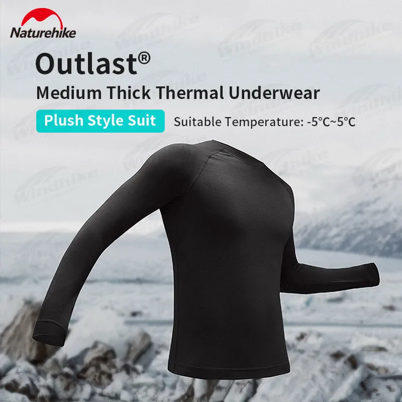 

Naturehike -5℃~5℃ Man Outdoor Sport Underwear Autumn Medium Thickness Style Yoga Fitness Breathable Clothing Suit Warm