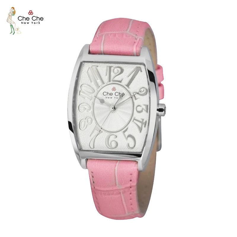 CheChe CC006 watch female fashion British style light luxury simple temperament wine barrel eternal genuine leather