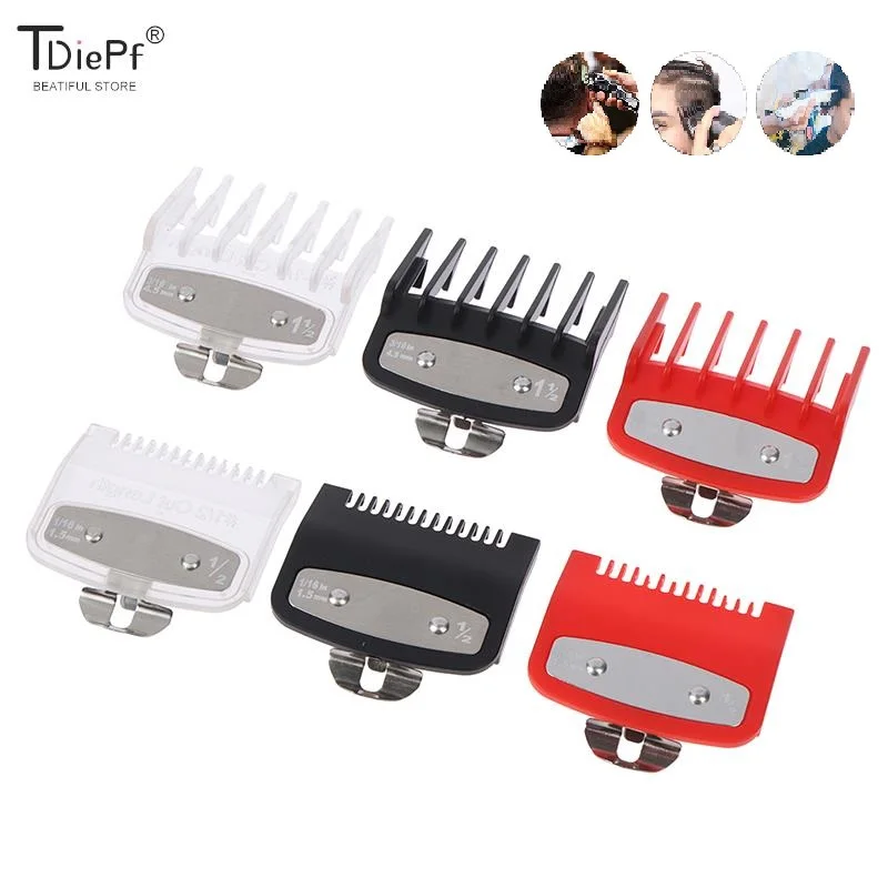 

2pcs/lot Hair Clipper Guide Comb Cutting Limit Combs Standard Guards Attach Parts Electric Clippers Accessories 1.5mm + 4.5mm