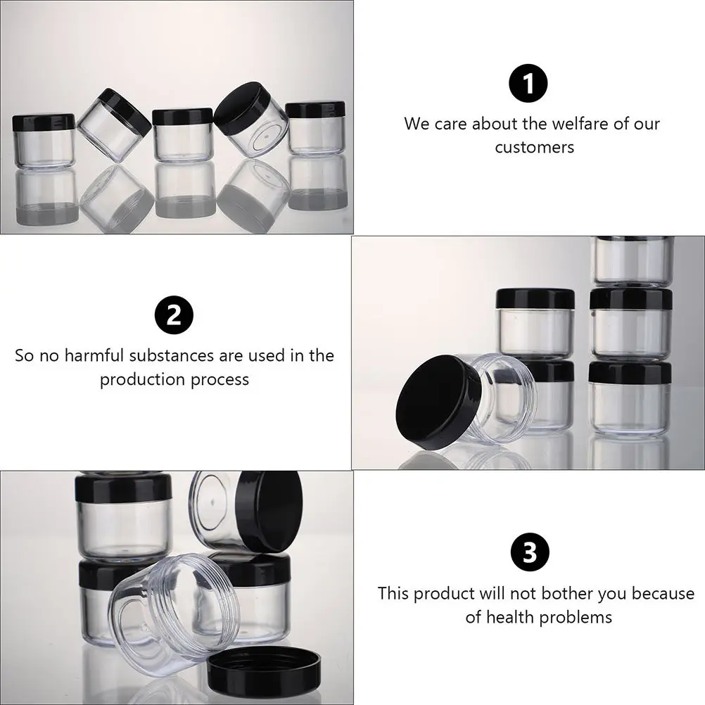 

40 шт. маленьких многоразовых пластиковых баночек объемом 20 г для хранения кремов, удобные для путешествий контейнеры для уходовых средств и жидкостей