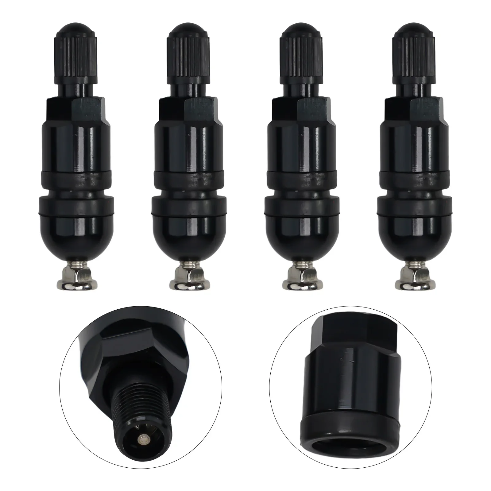 2pair Car TPMS Tire Pressure Sensors Valve Stem Repair Kit For BMW 5 Series Black Tire Pressure Monitors Automobile Accessories