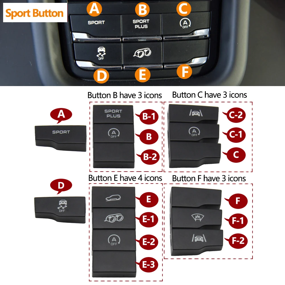 Car Center Console Drive Mode Traction Control Multi Function Switch Sports Button For Porsche Cayenne 7P5 2010-2018 7P59271