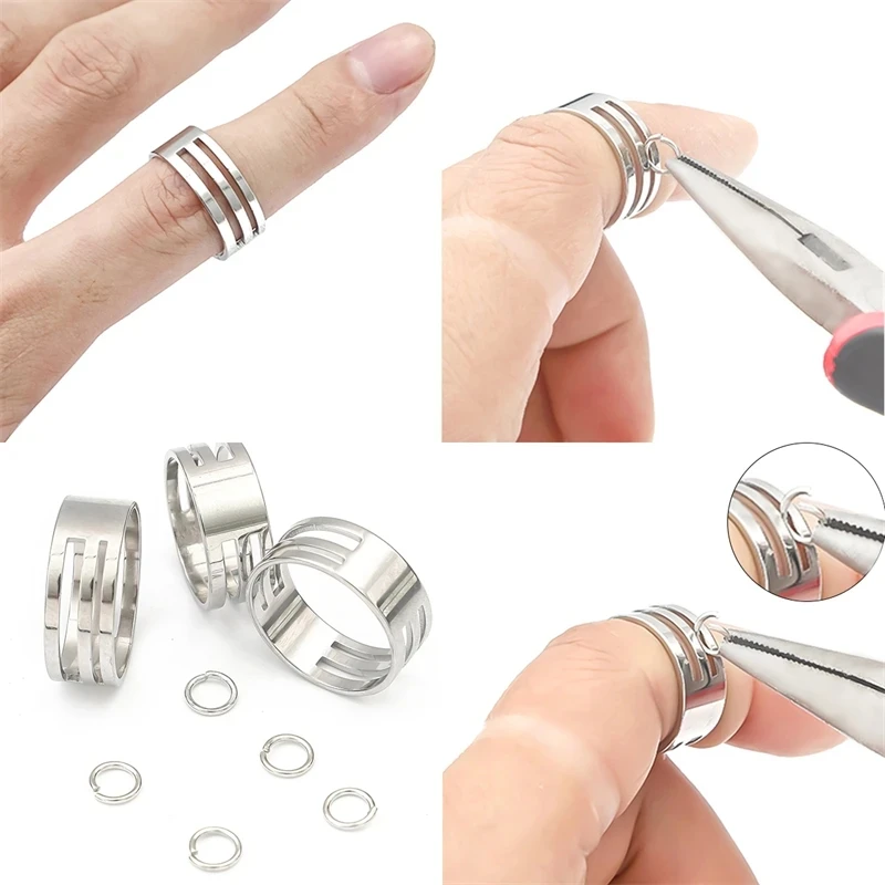 Stainless Steel Easy Opener Jump Ring tools Finger Circle Jewelry Tools Jump Ring Closing for DIY Jewelry Making Jewelry Finding