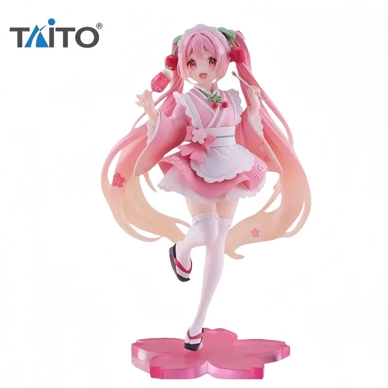 

Taito Hatsune Miku Sakura Wafuu Kissa Ver. Коллекционная аниме-фигурка Maid Coreful, 18 см, кавайная модель, игрушка, подарок