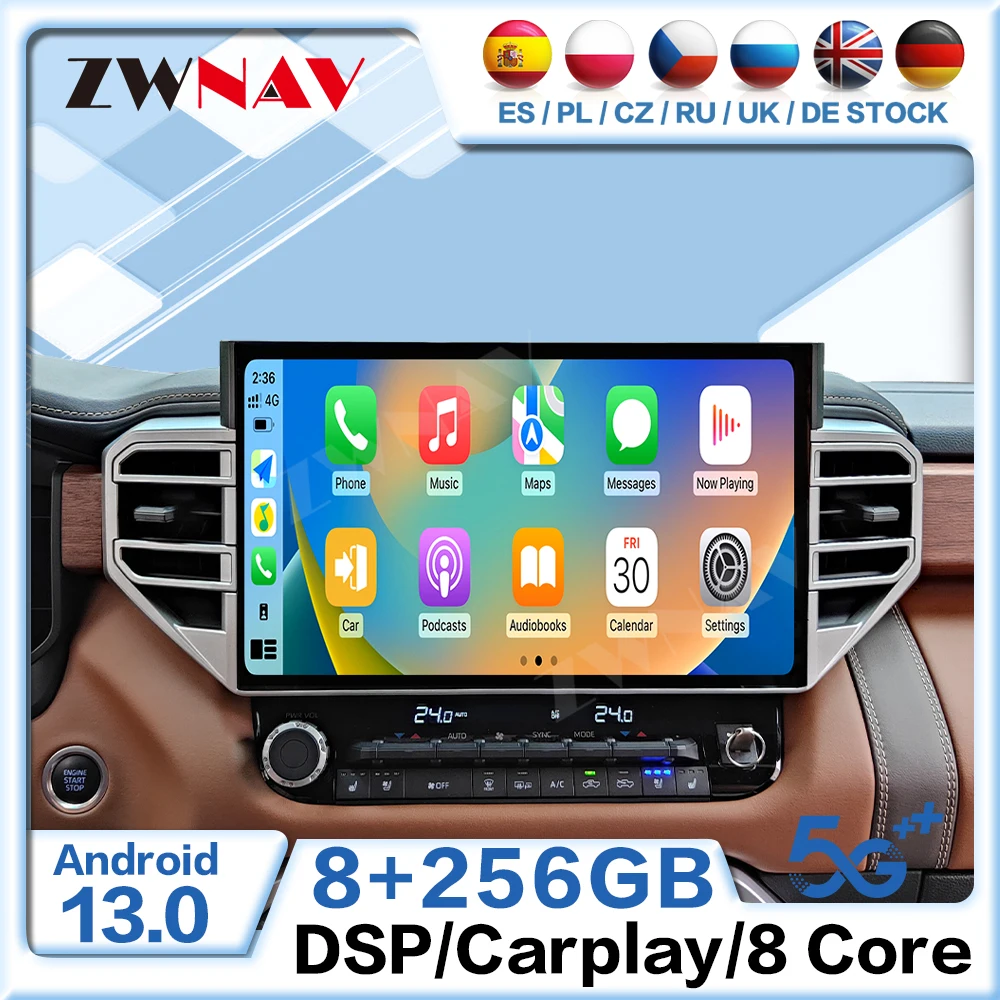

Android 13 CarPlay 14.6 inch Touch Screen For Toyota Tundra/Toyota Sequoia 2020-2024 GPS Navigation Multimedia Player Head Unit