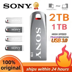 SONY Original 2TB USB 3.0 แฟลชไดรฟ์โลหะความเร็วสูง Pendrive 1TB 2GB ไดรฟ์ USB แบบพกพากันน้ํา Memoria USB Flash Disk