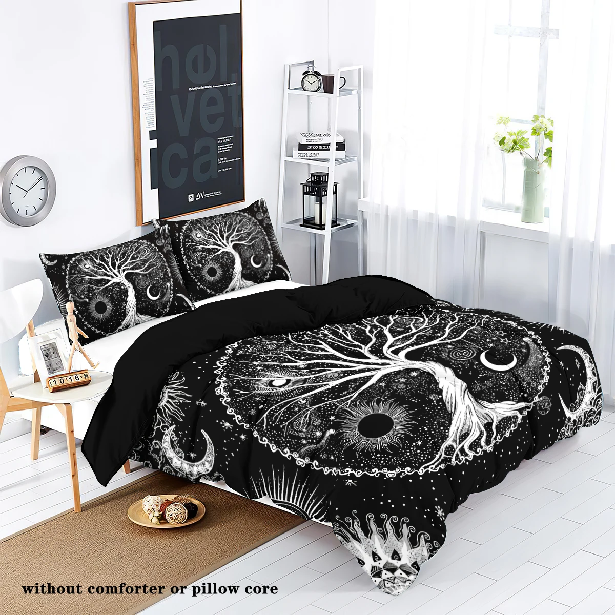 3pcs Soft and Comfortable Tree of Life Duvet Cover Set with Zipper Closure - for Bedroom Decor (1 Duvet Cover + 2 Pillowcases)