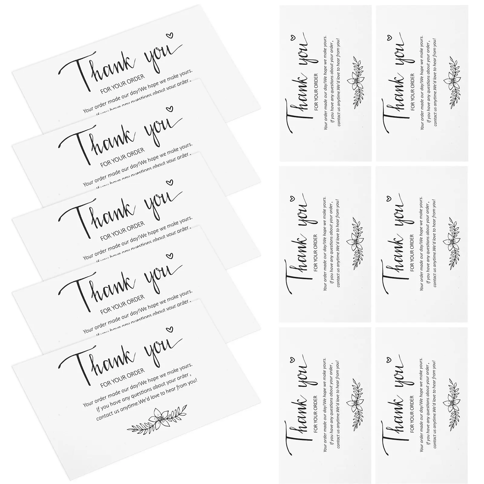 

100Pcs Thank You Cards Small Business Thank You Purchase Card Compact Blank Back Design Chic Simple Color Matching Decorative