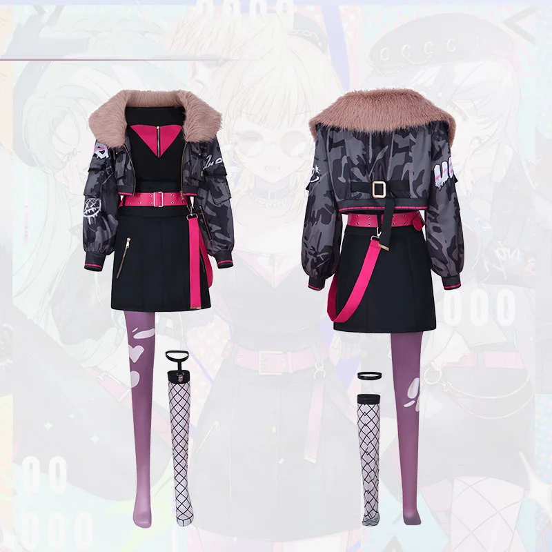 Anime Projec Sekai Colorfu Stage! Cosplay Costume ULTRA Cc School Uniform Daily Wear Coat +Skirt+ Belt Cosplay Costume Mikuu