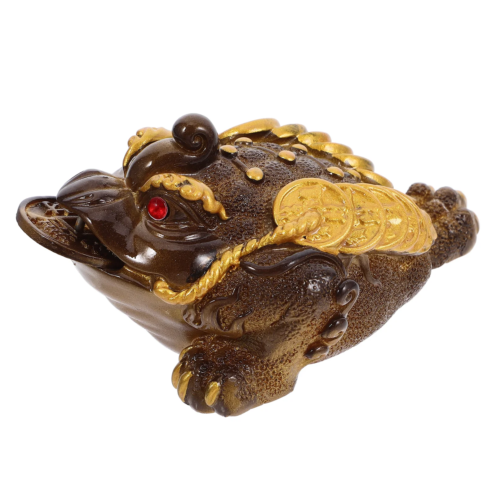 

Chinese Golden Color Changing Toad Tea Pet Resin Craft Lucky Money Frog for Home Office Decor Fengshui Good Luck Animals Kung Fu