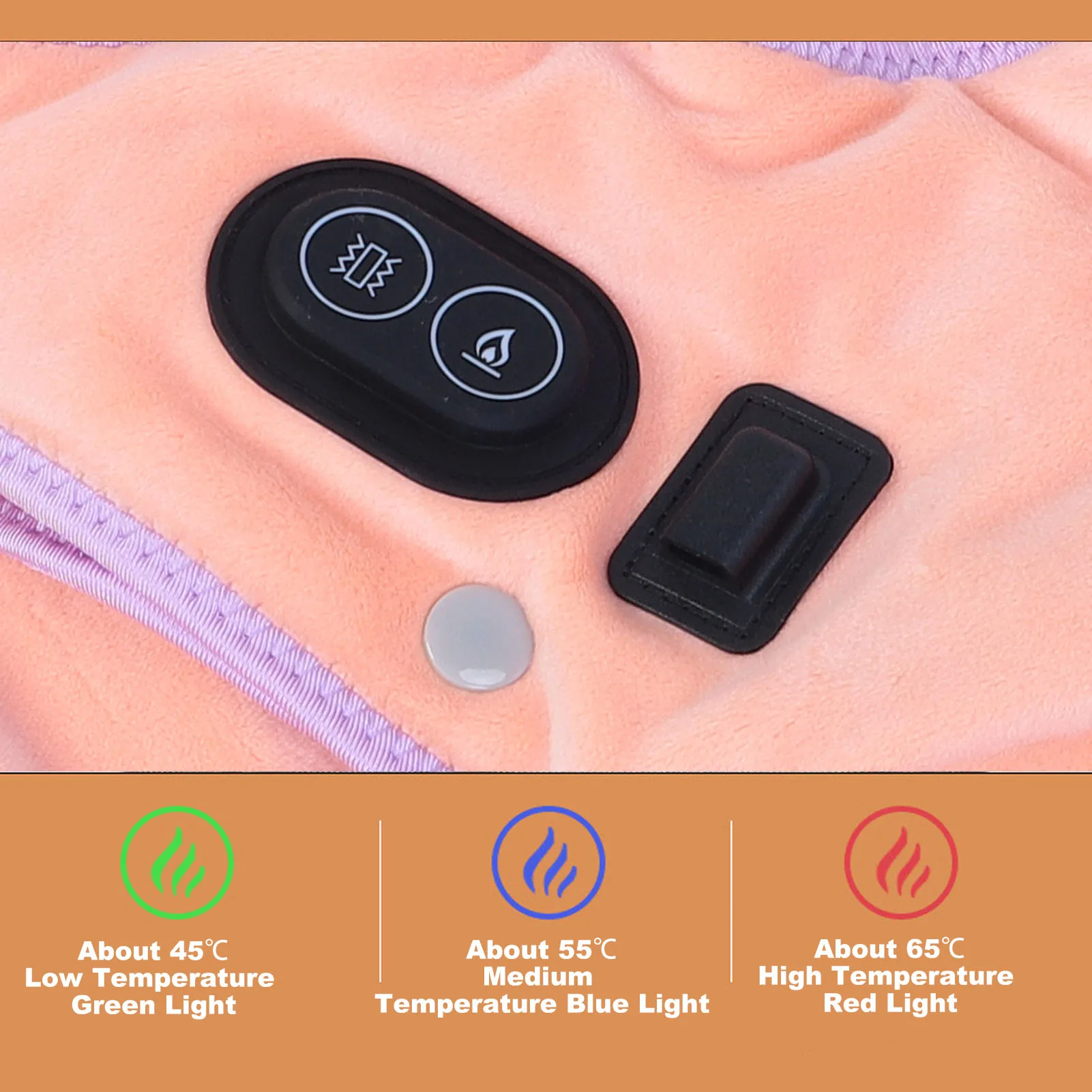 لف رقبة كهربائي ساخن ، نظام تسخين 3 مناطق ، ضبط 3 مستويات ، وسادة تدفئة كتف ، جلد ناعم لاسترخاء العضلات