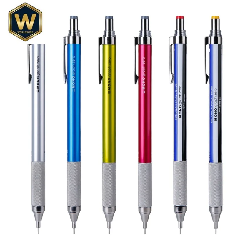 Tombow MONO DPA-162 Mechanical Pencil Low Gravity Metal Grip with Eraser Student Drawing Writing Cute School Supplies