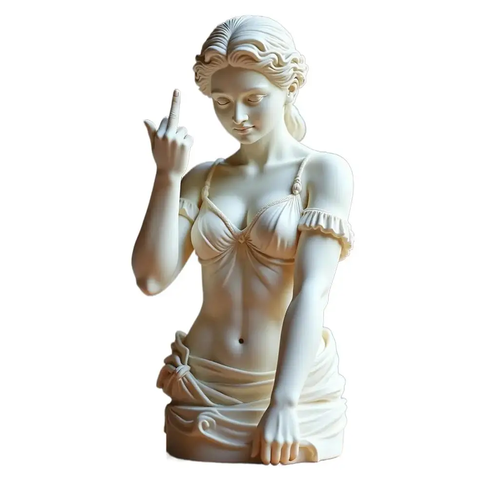 Vienna Goddess Statue Middle Finger Resin Art Decor Funny Offensive Sculpture Desktop Novelty Gift Decor Statue Home Decor