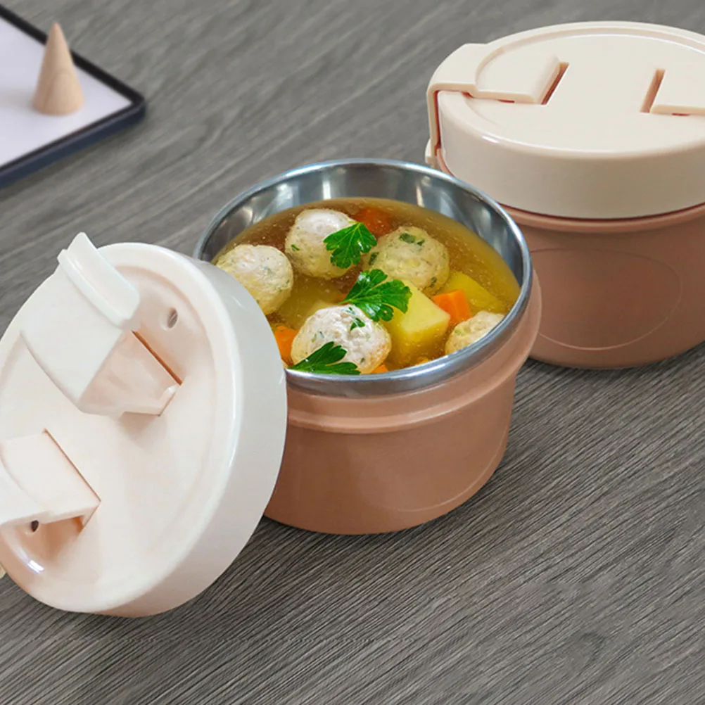 

Thermal Soup Cups 304 Stainless Steel Leak Proof Portable Lunch Boxes Food Container Khaki Vacuum Sealed Student Travel