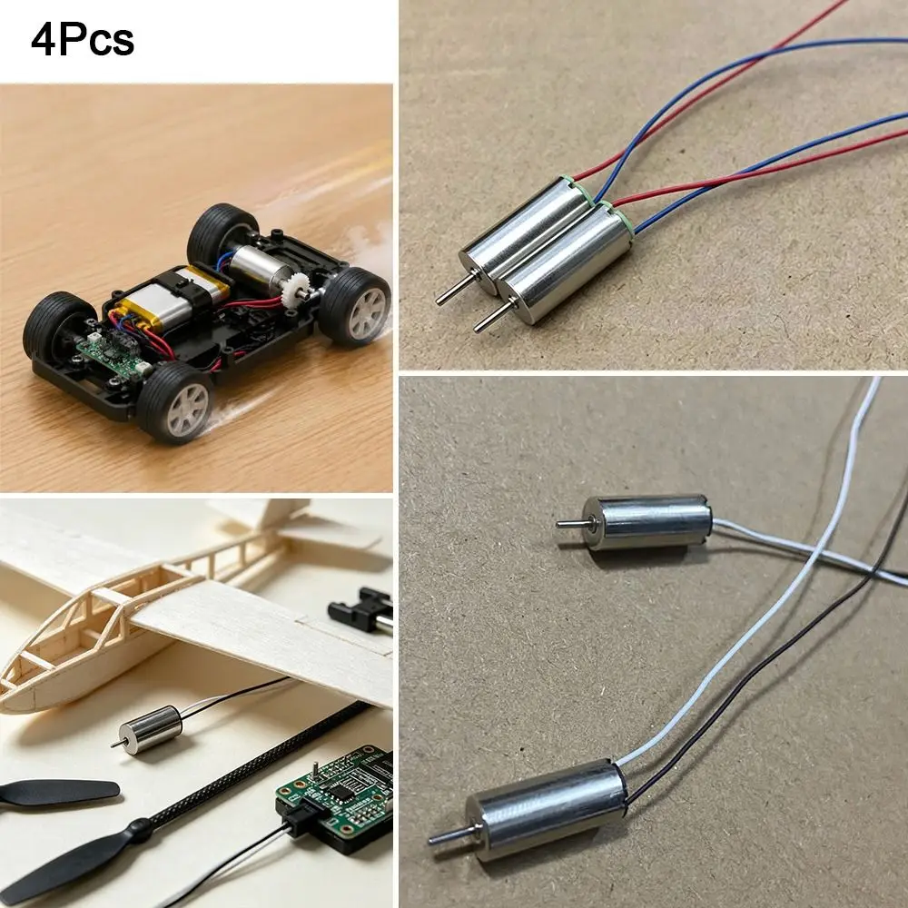 4pcs 6 * 14MM High Speed 614 Hollow Cup Strong Magnetic Model 3.7V 50000rpm DIY Toy RC Motor 0.12 A
