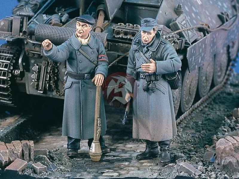 

Масштаб 1/35, литая под давлением фигурка из смолы, комплект модели, немецкие солдаты милиции Второй мировой войны, 2 фигурки в разобранном виде, неокрашенные