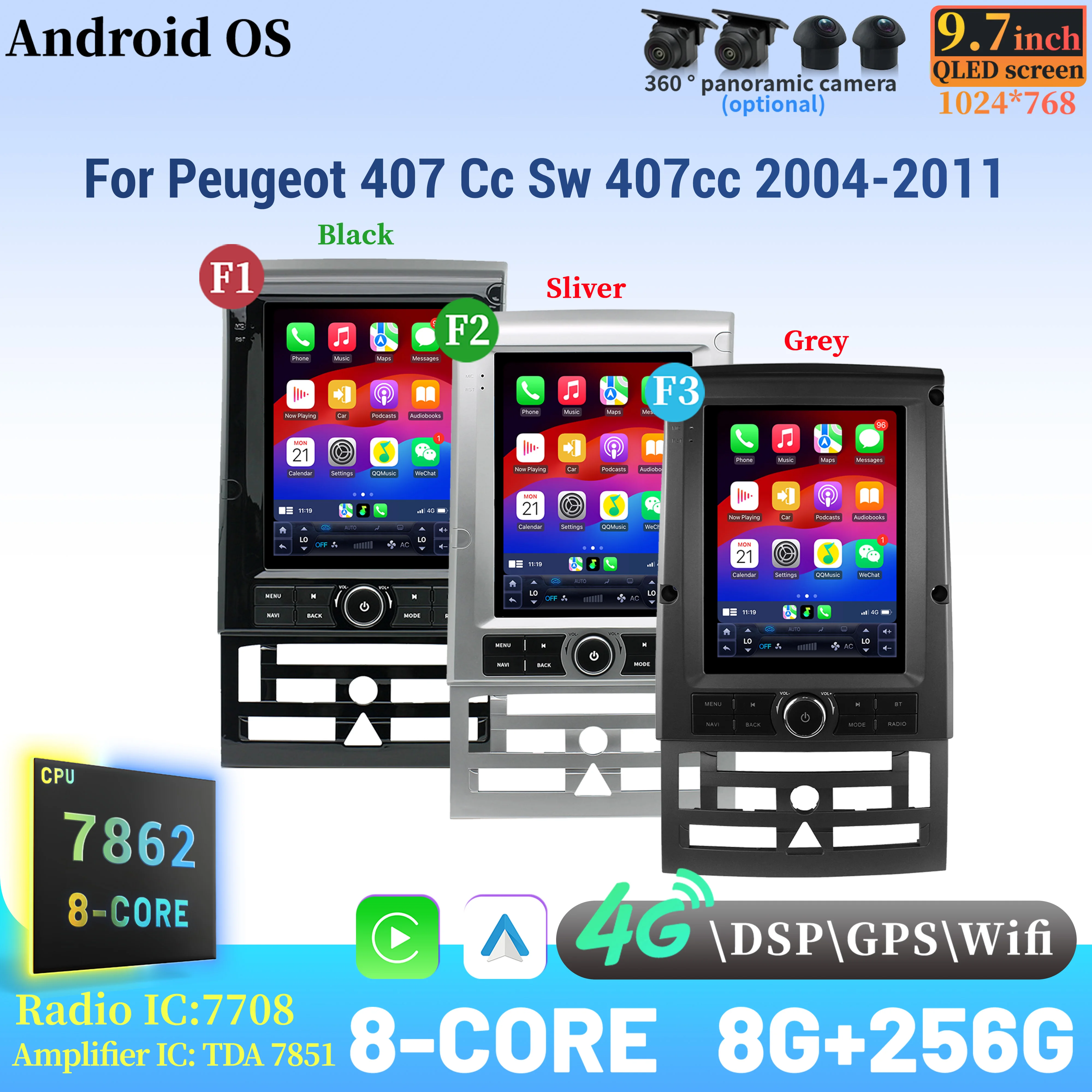 9.7″For Peugeot 407… - image