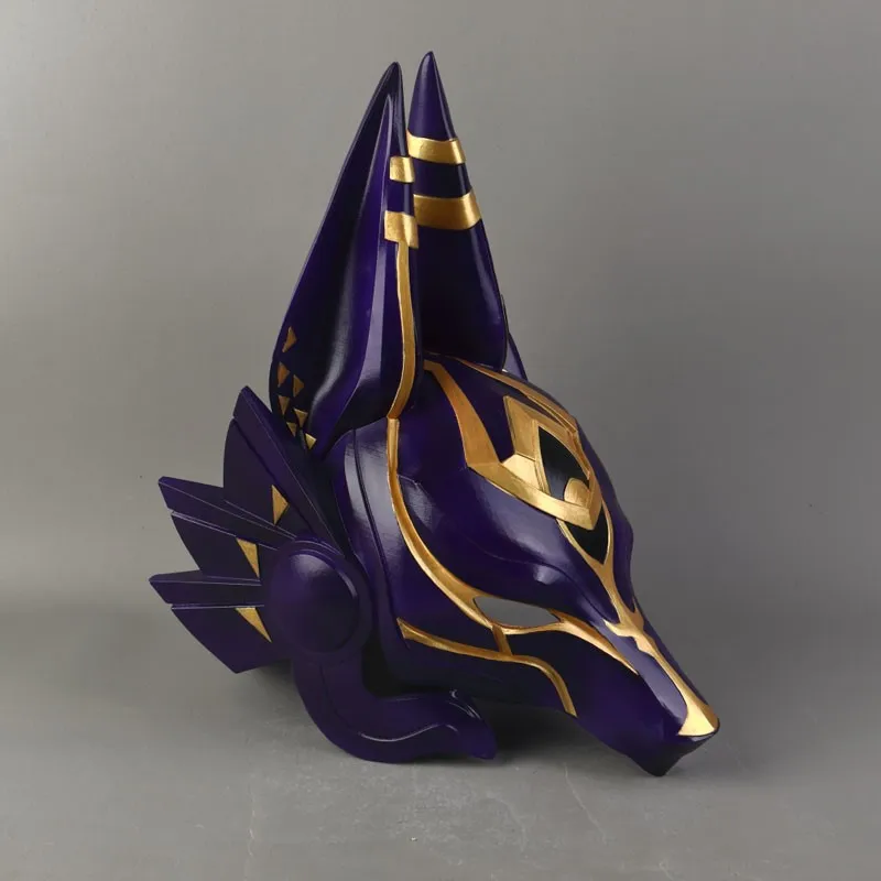 BGenshin Impact Cyno Staff Ofthe Scarlet Sands casco máscara Halloween Anime juego Cosplay Prop fiesta de Halloween juego de Navidad rol