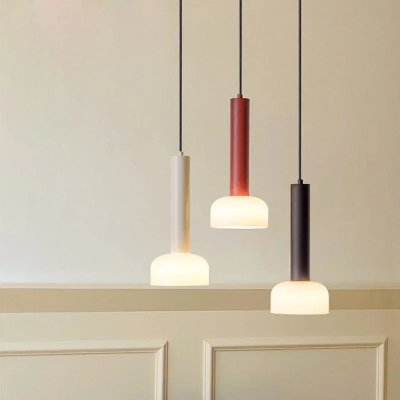 

Italian Minimalist Bedside Chandeliers Nordic Multi Colors Lighting Yellow Red Porch Bar Living Room Decoration Pendant Lamps