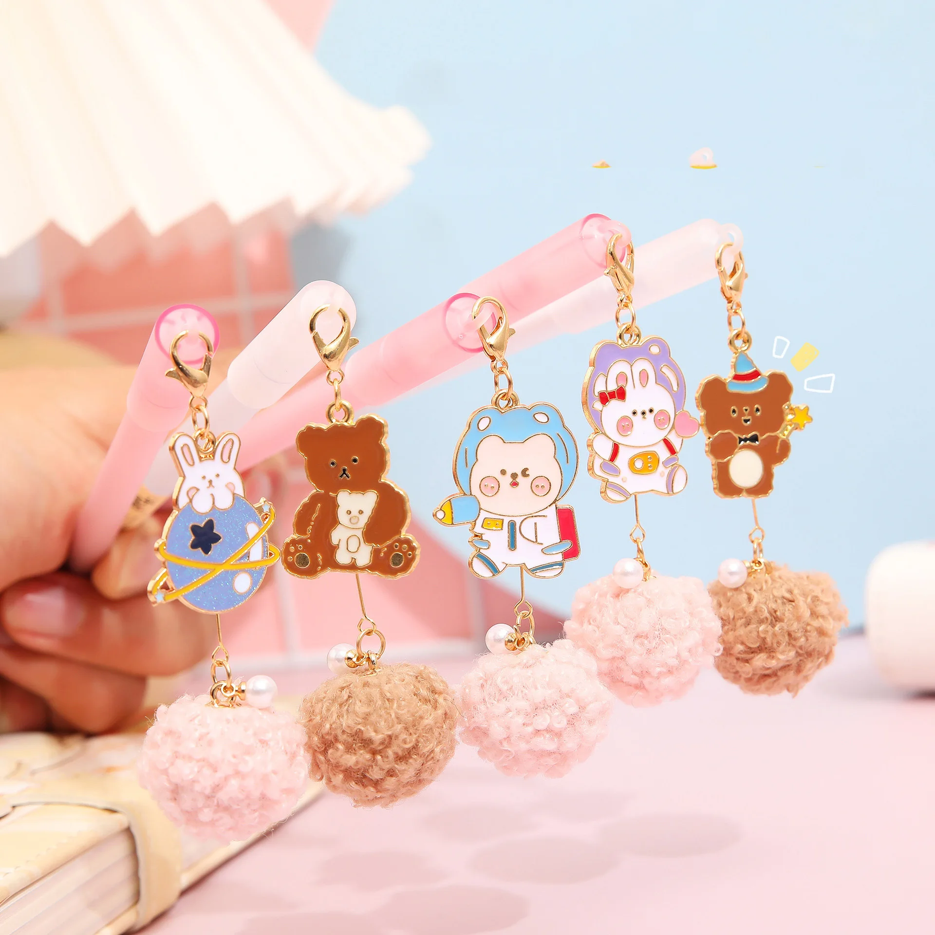 36 pcs/lot Kawaii Bear Rabbit Pendant Gel Pen Cute 0.5mm Black Ink Neutral Pens Promotional Gift Stationery School Supplies