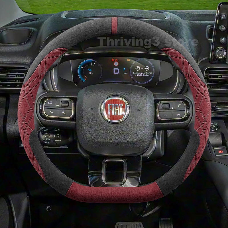 

Suede Warm Car Steering Wheel Cover For Fiat e-Doblo 2022 Doblo 2015-2021 Winter Heating Covers For Covers Auto Accessories