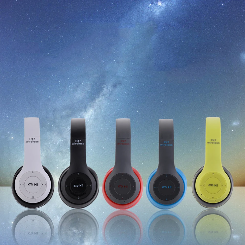

Head-mounted Headset Wireless Headphone Headphones Black for Computer